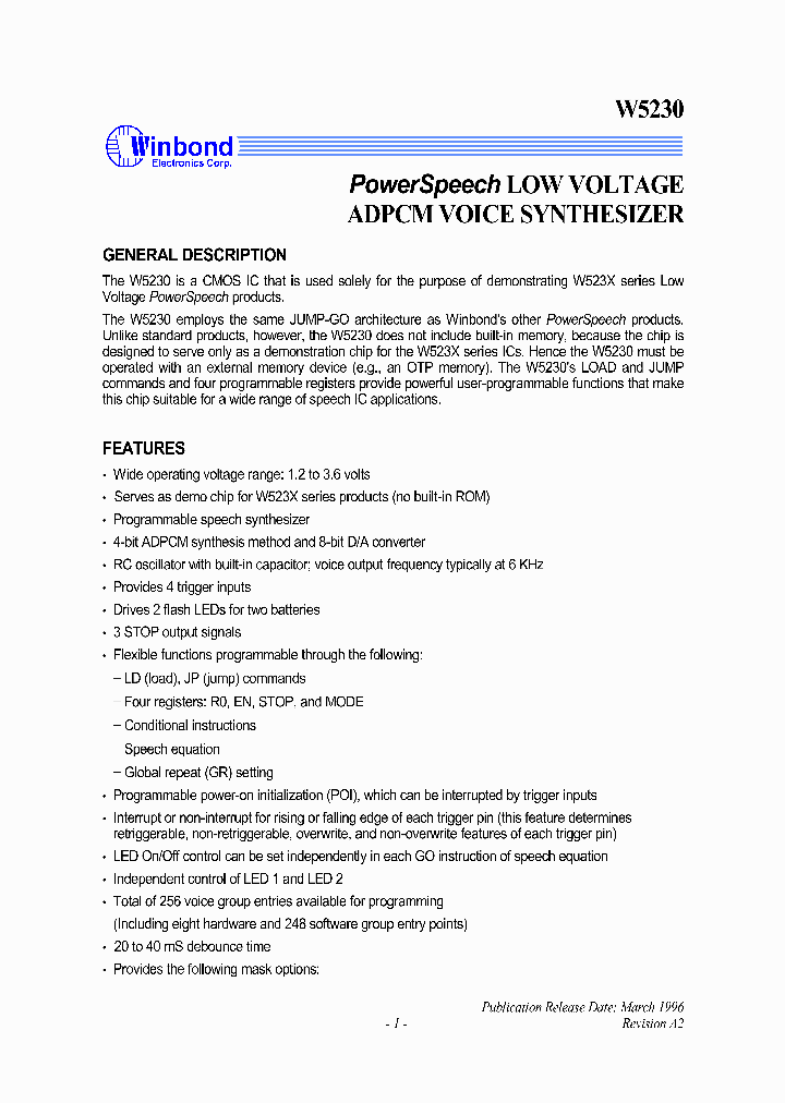 W5230_1007332.PDF Datasheet