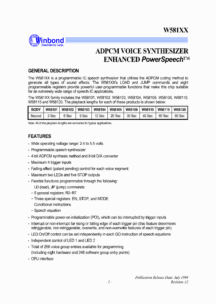 W581XX_1007367.PDF Datasheet