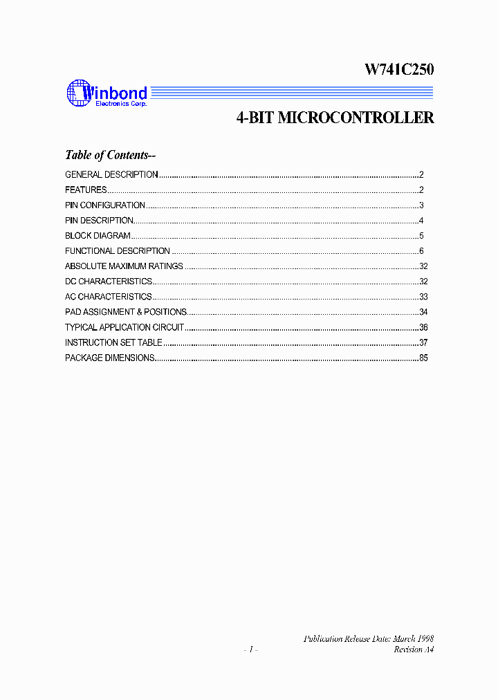 W741C250_1007397.PDF Datasheet