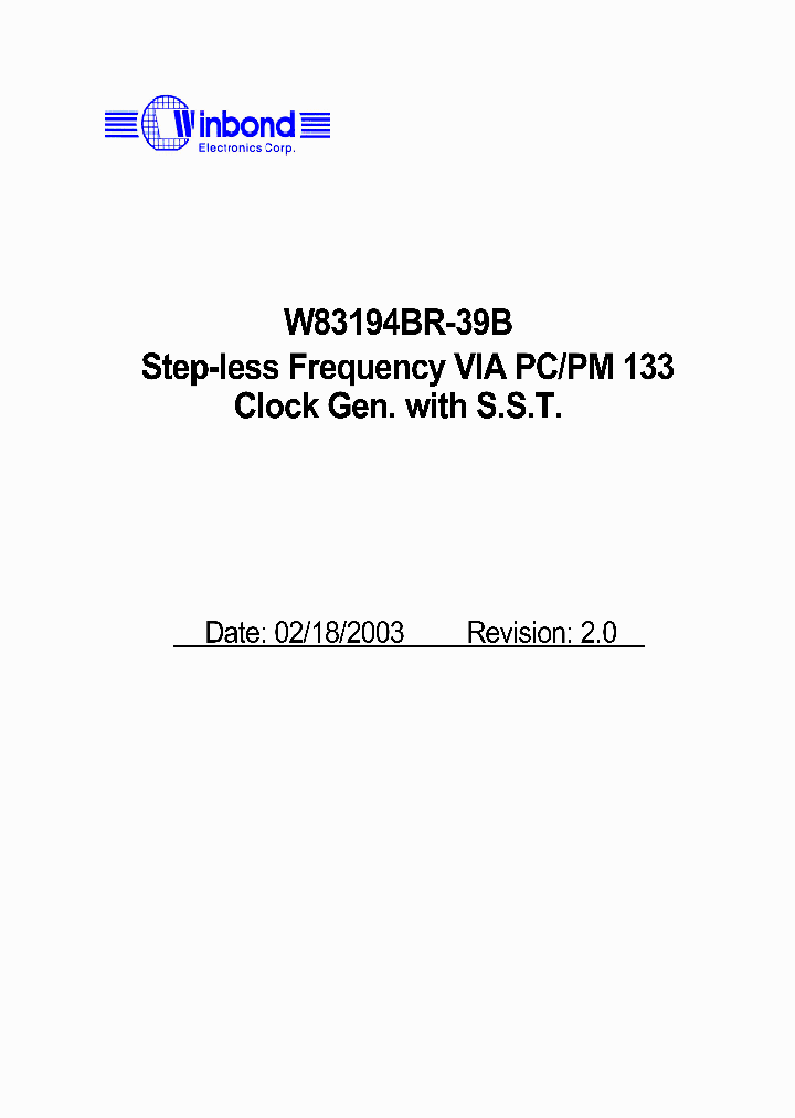 W83194BR-39B_1007491.PDF Datasheet