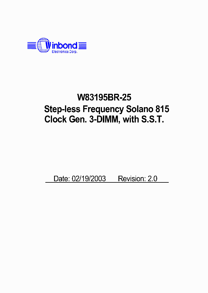 W83195BR-25_1007502.PDF Datasheet