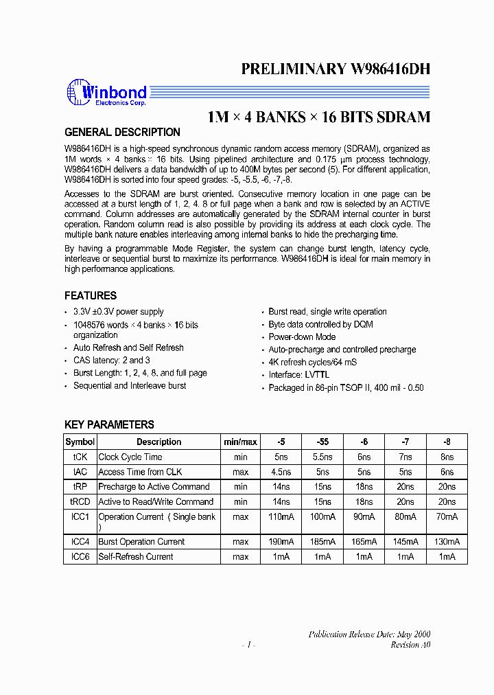 W986416DH_1007607.PDF Datasheet