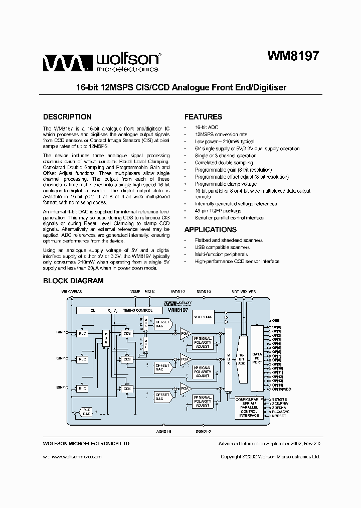 WM8197_1007673.PDF Datasheet