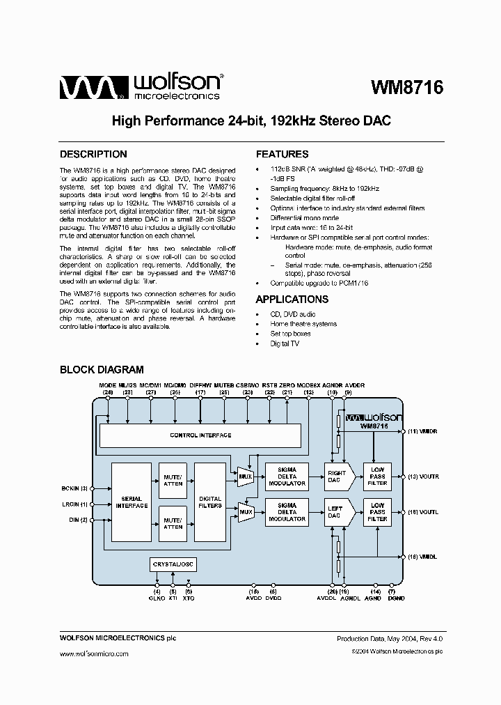 WM8716_1007681.PDF Datasheet
