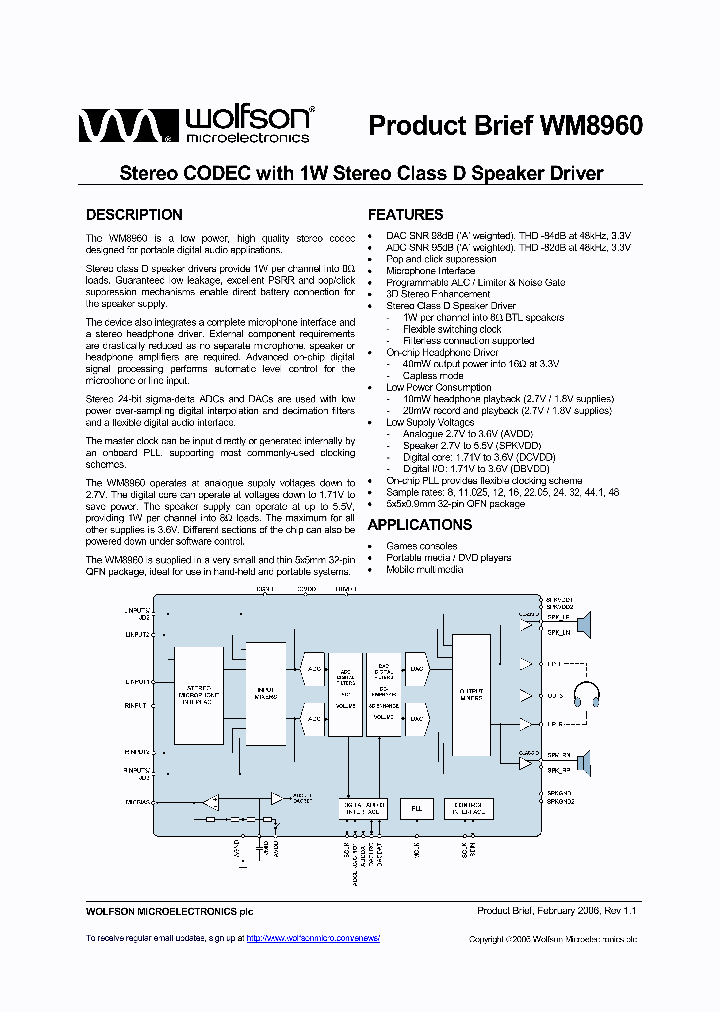 WM8960_1007709.PDF Datasheet