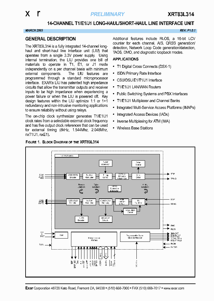 XRT83L314_1007934.PDF Datasheet