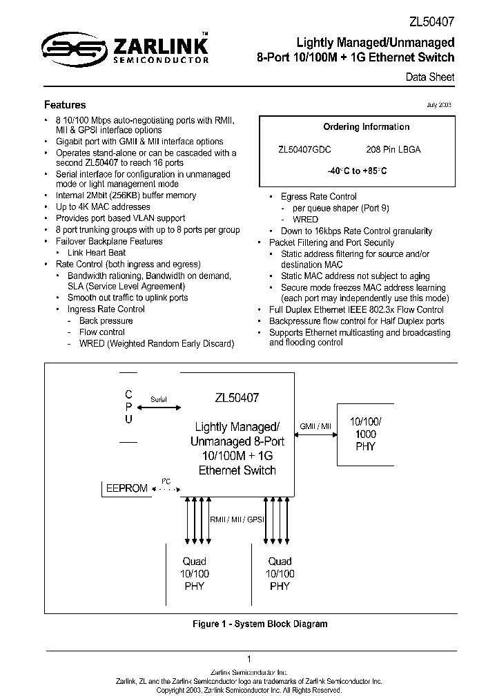 ZL50407_1008053.PDF Datasheet