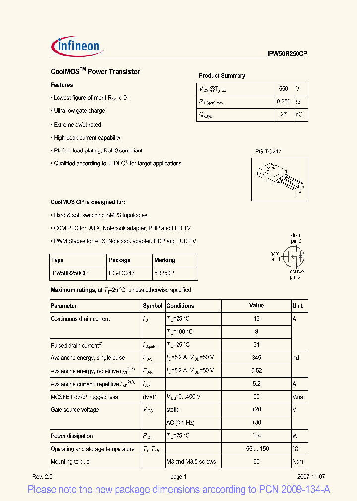 IPW50R250CP_4924679.PDF Datasheet