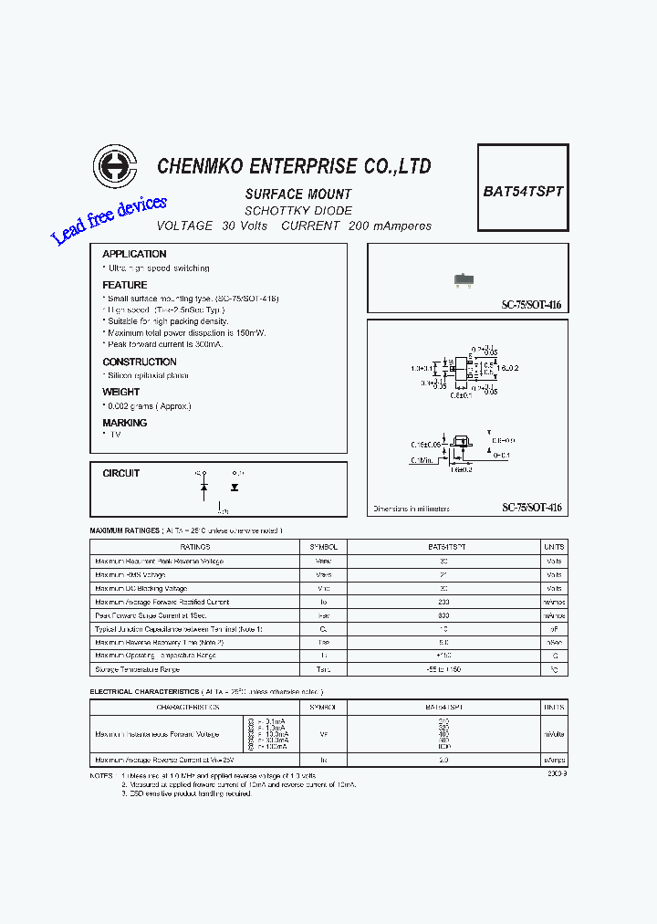 BAT54TSPT_4927298.PDF Datasheet