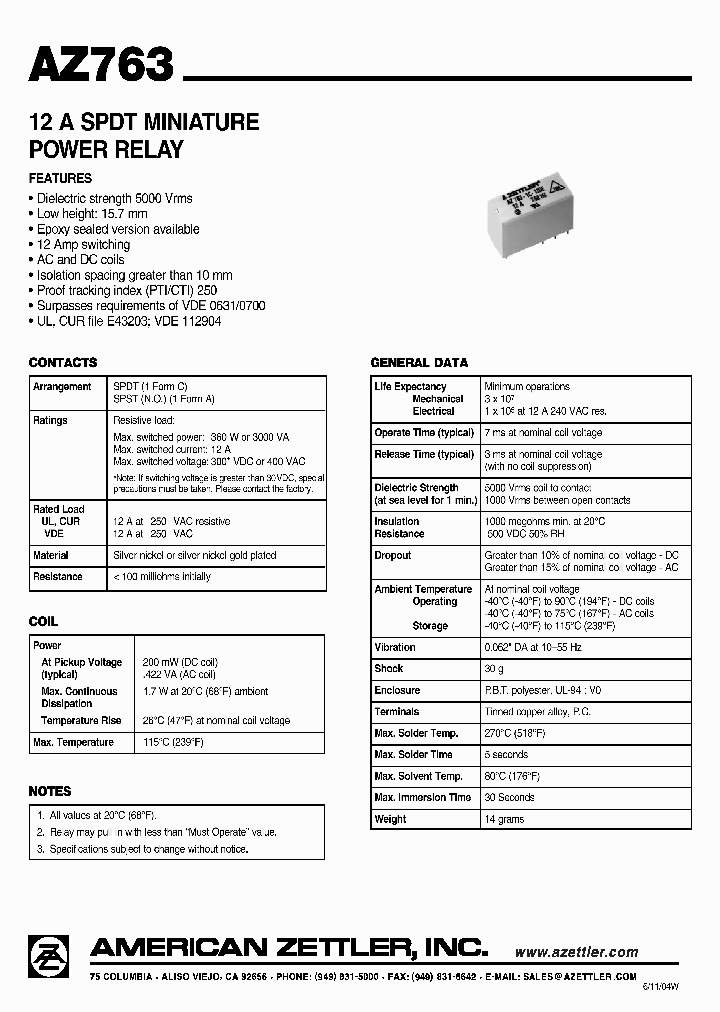 AZ763-1C-36D_4927435.PDF Datasheet
