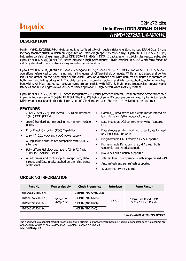 HYMD132725B8-H_4928684.PDF Datasheet