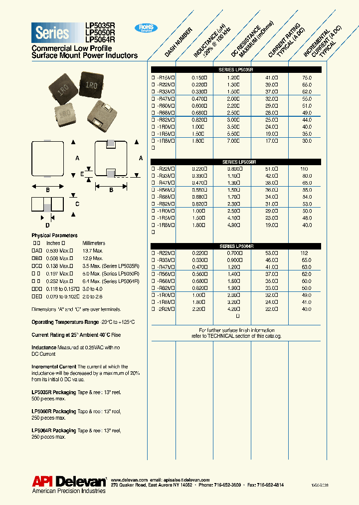 LP5035R-1R0M_4929084.PDF Datasheet