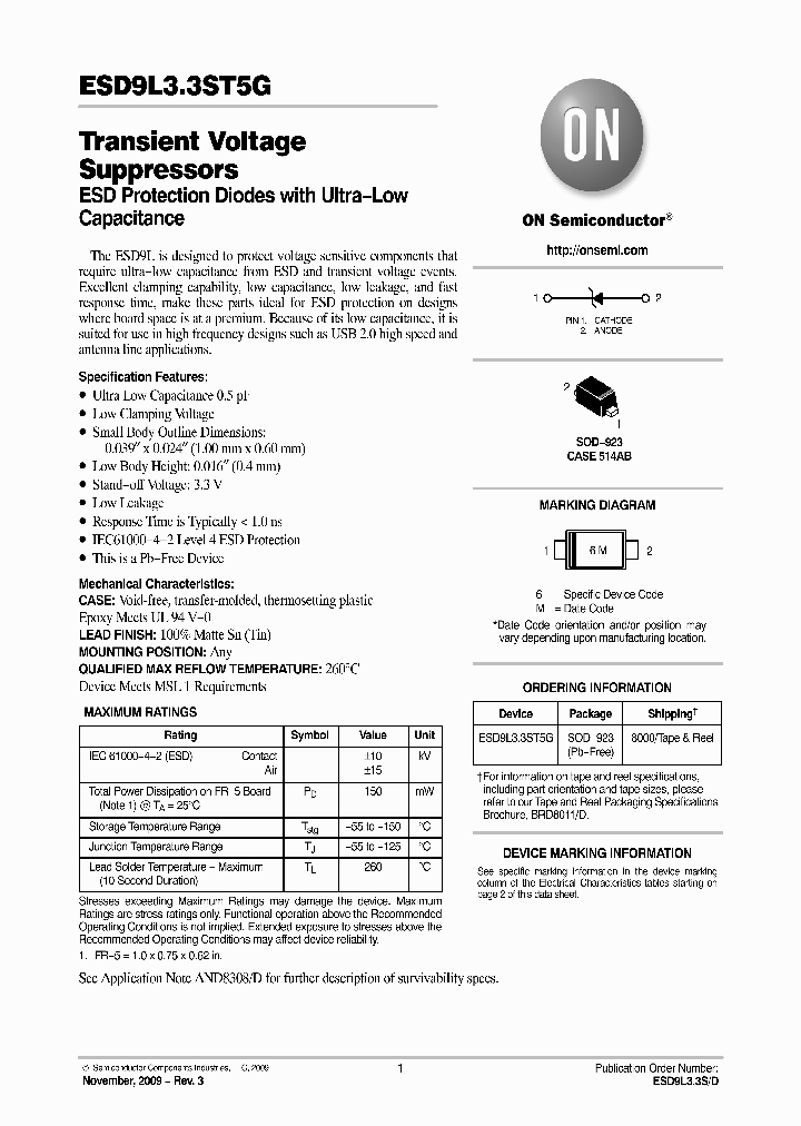ESD9L33ST5G_4931079.PDF Datasheet
