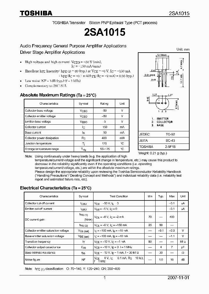 2SA1015_4931187.PDF Datasheet