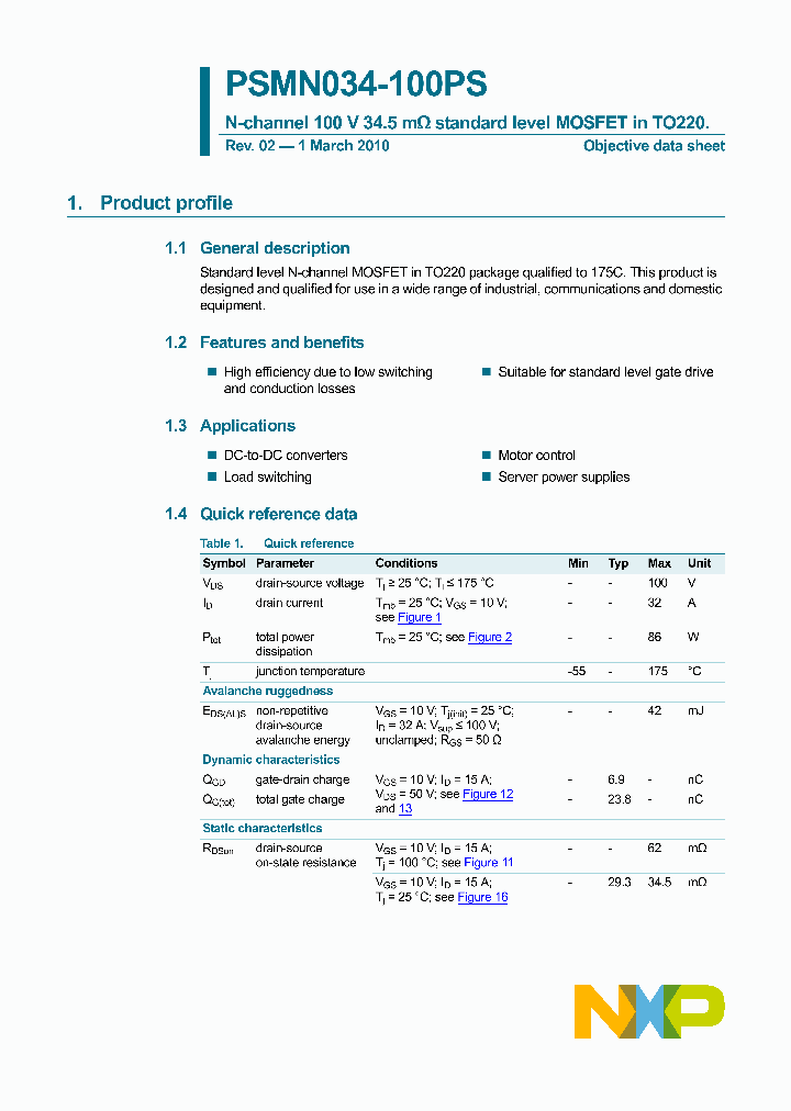 PSMN034-100PS_4932171.PDF Datasheet