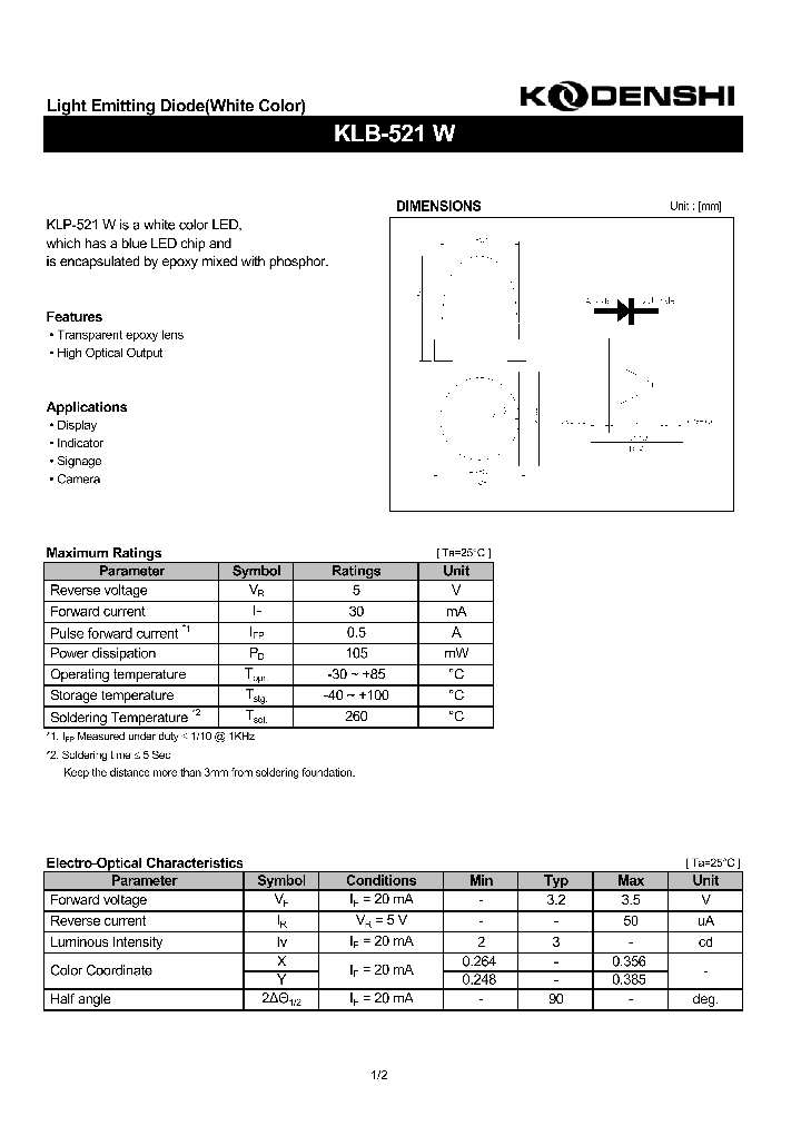 KLB-521W_4932609.PDF Datasheet