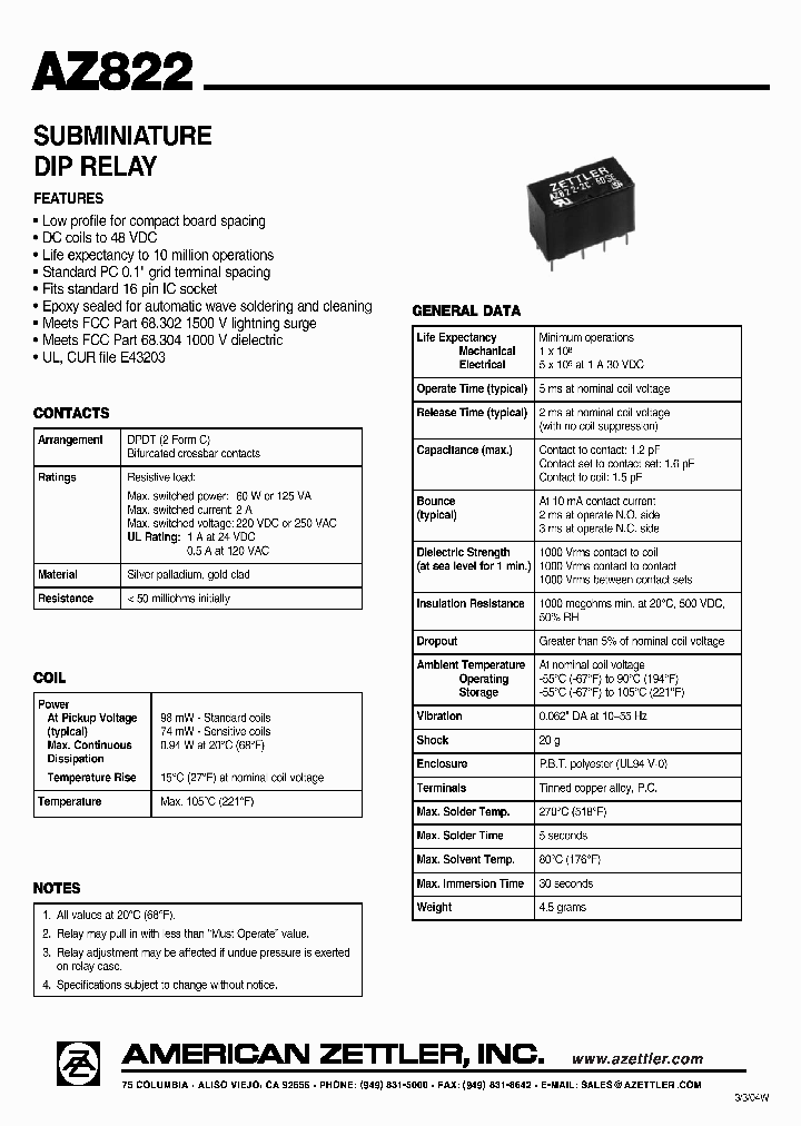 AZ822-2C-3DE_4932943.PDF Datasheet