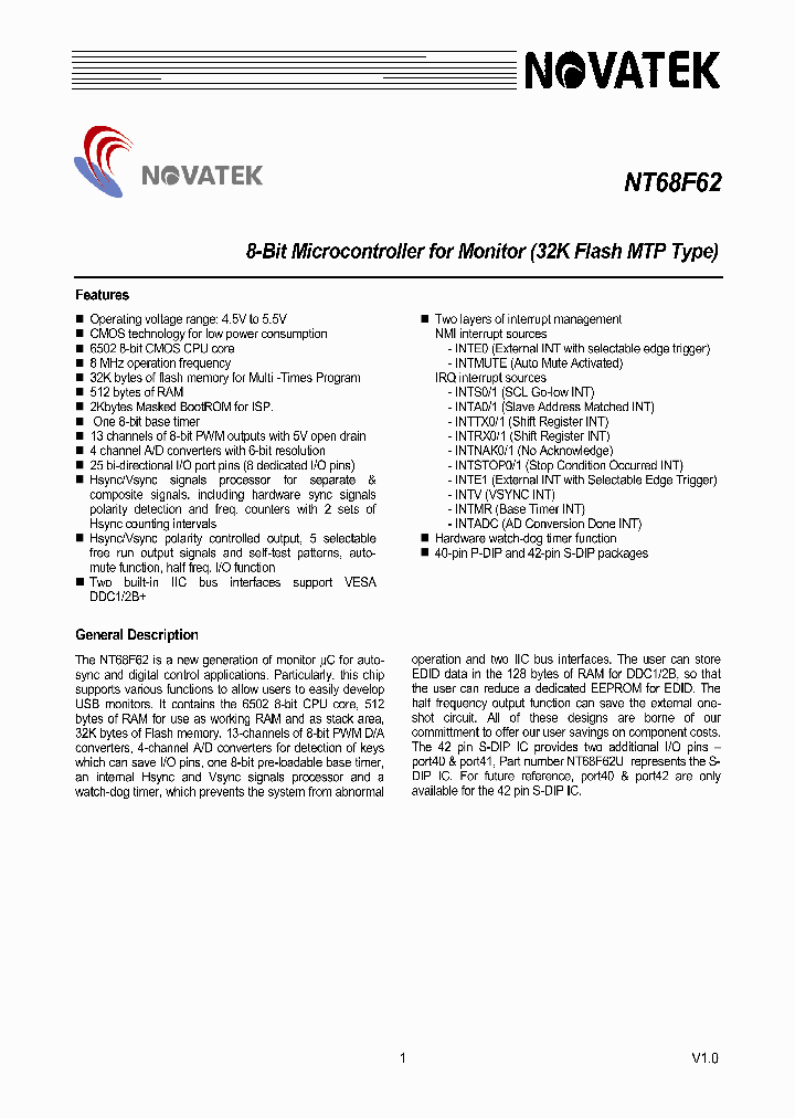 NT68F62_4934638.PDF Datasheet