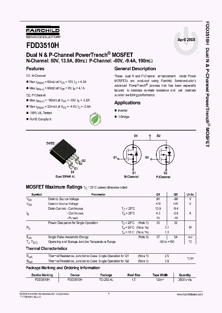 FDD3510H_4935060.PDF Datasheet