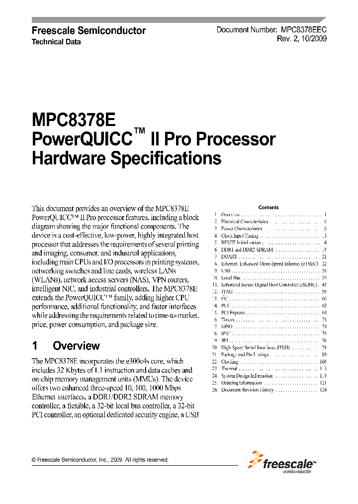 MPC8378ECZQAJGA_4935381.PDF Datasheet