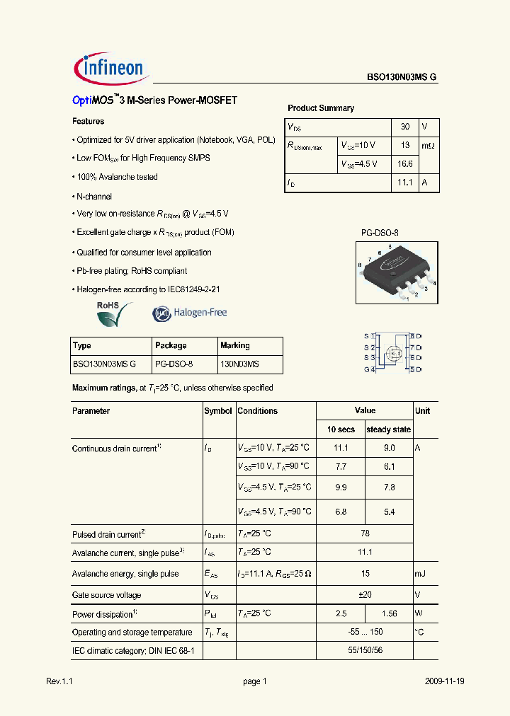 BSO130N03MSG_4935600.PDF Datasheet
