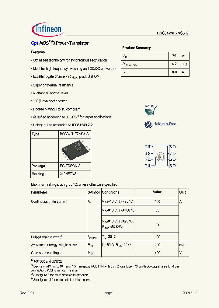 BSC042NE7NS3G_4935610.PDF Datasheet