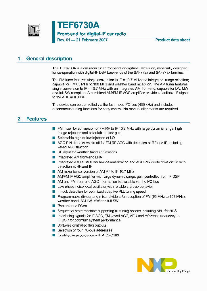 TEF6730A_4938460.PDF Datasheet