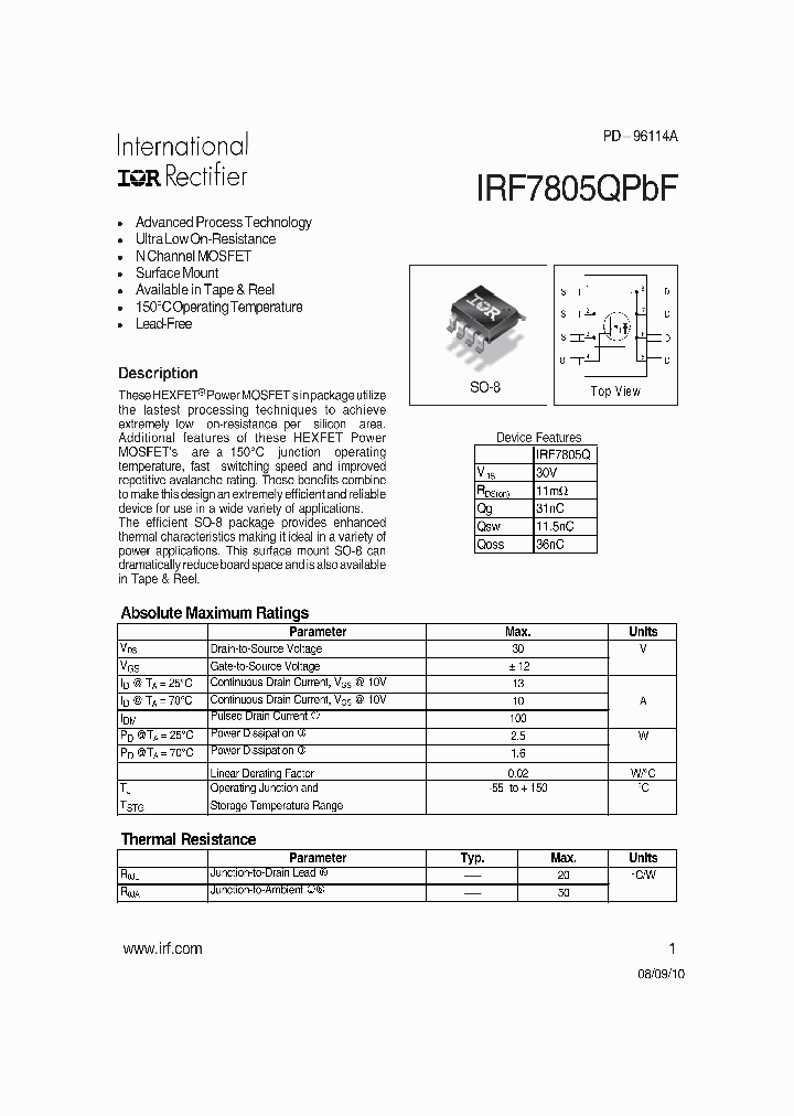 IRF7805QPBF08_4940312.PDF Datasheet