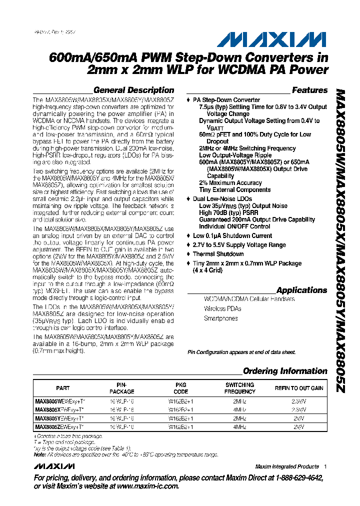 MAX8805YEWEAAT_4940463.PDF Datasheet