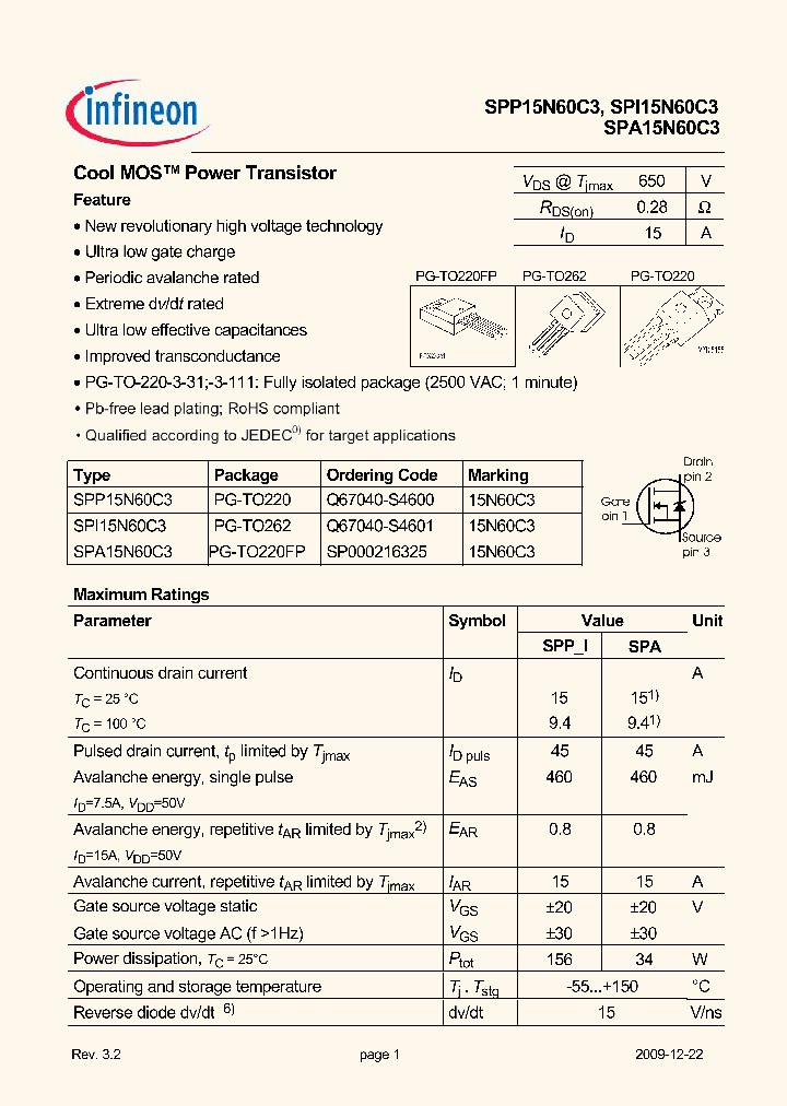 SPP15N60C3_4942148.PDF Datasheet