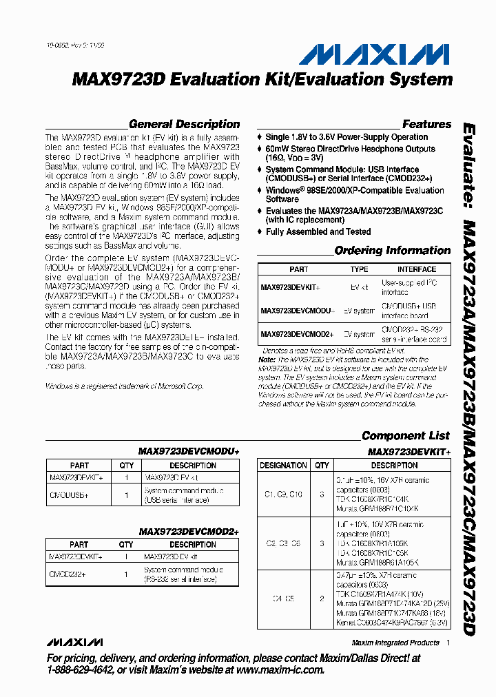 MAX9723DEVCMOD2_4943386.PDF Datasheet