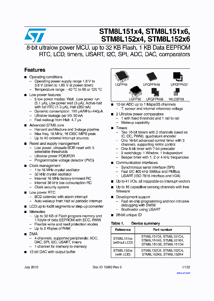 STM8L151G4Y3_4946883.PDF Datasheet