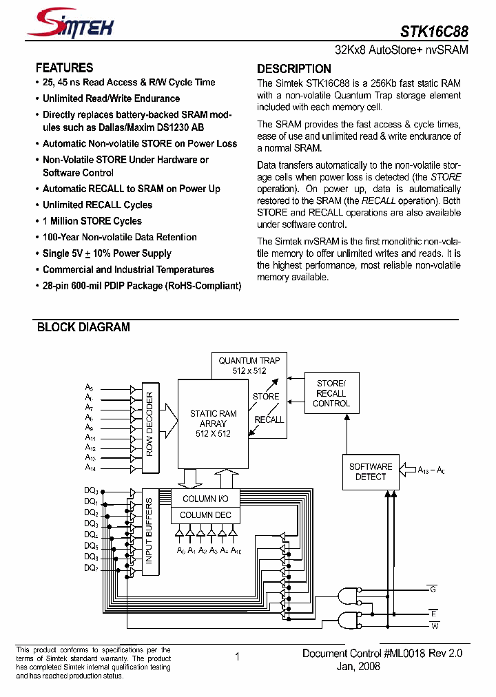 STK16C88-WF25I_4950955.PDF Datasheet