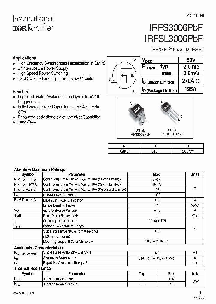 IRFSL3006PBF_4951744.PDF Datasheet