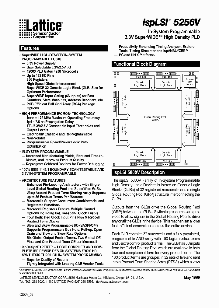 ISPLSI5256V-100LB208_4952183.PDF Datasheet