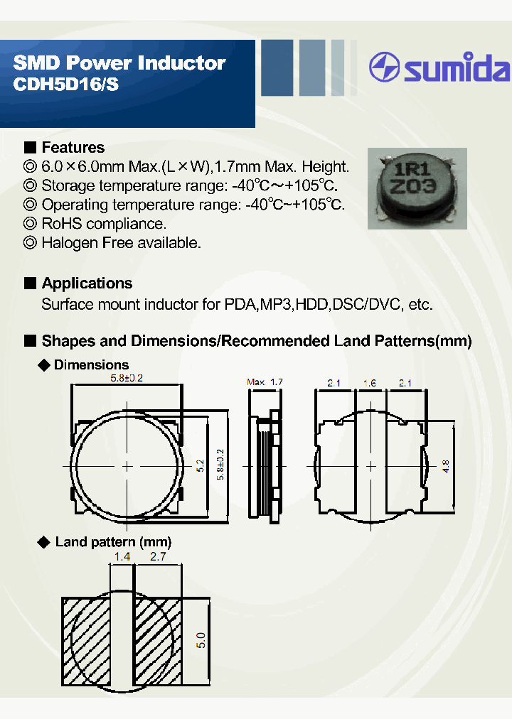 CDH5D16SHF-100MC_4953913.PDF Datasheet