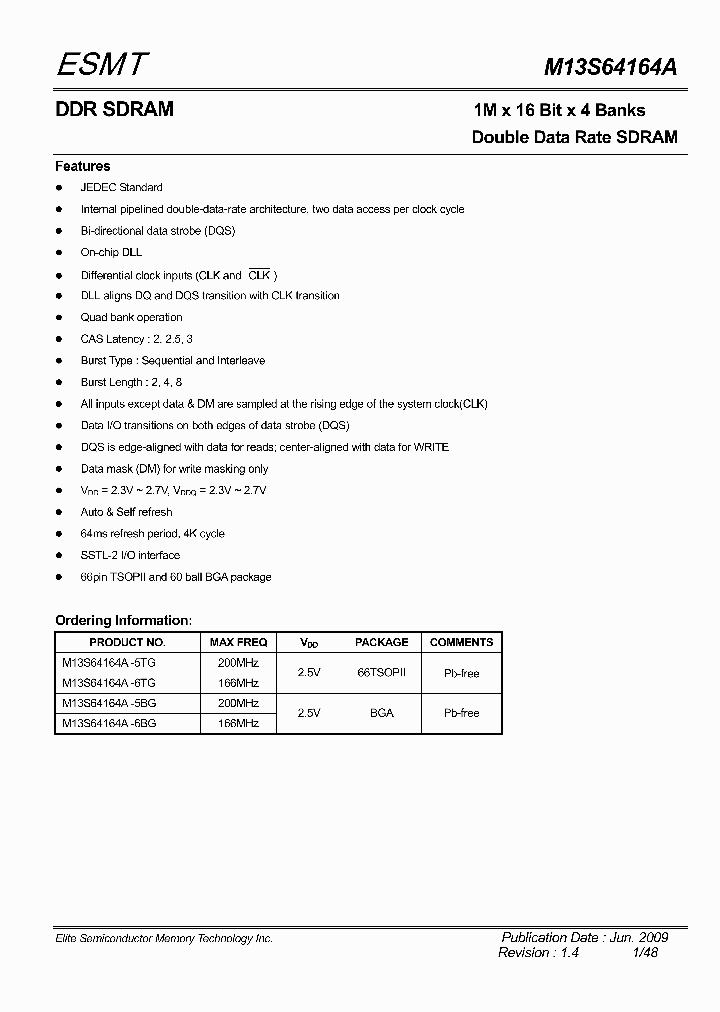 M13S64164A09_4954225.PDF Datasheet