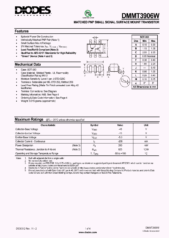 DMMT3906W2_4954744.PDF Datasheet