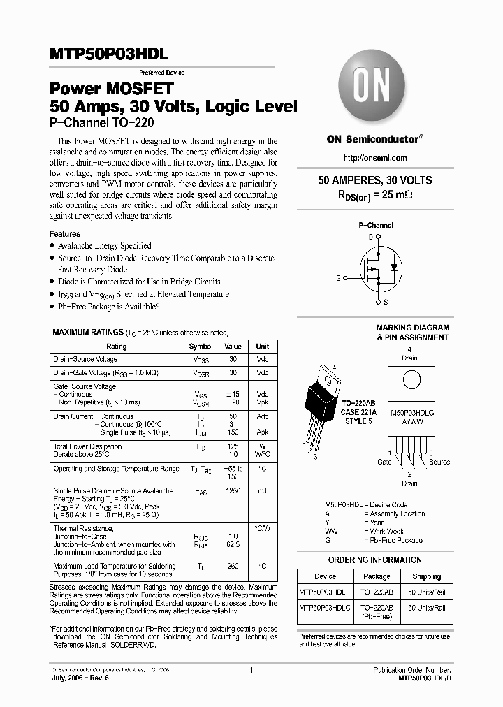 MTP50P03HDL_4955030.PDF Datasheet