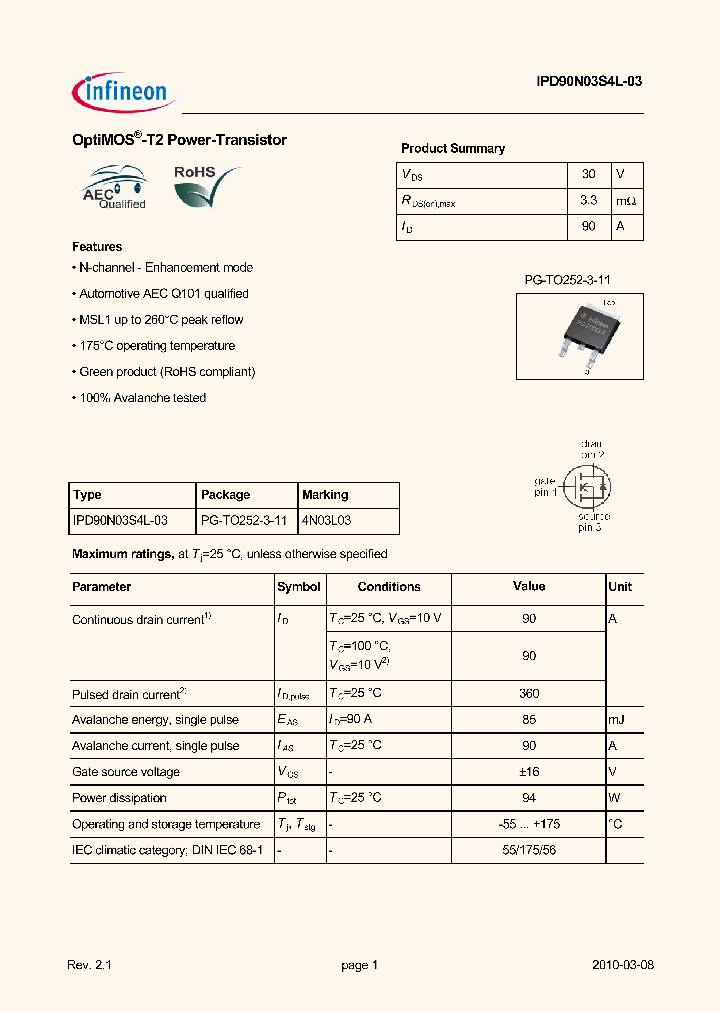 IPD90N03S4L-0310_4955145.PDF Datasheet