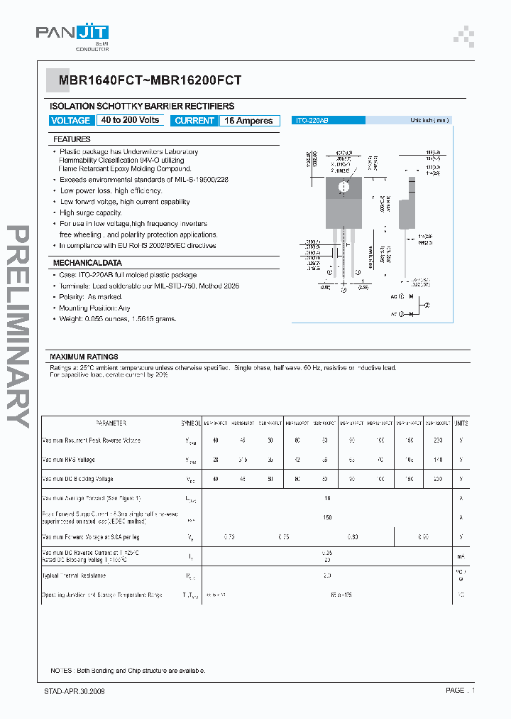 MBR1660FCT_4957252.PDF Datasheet