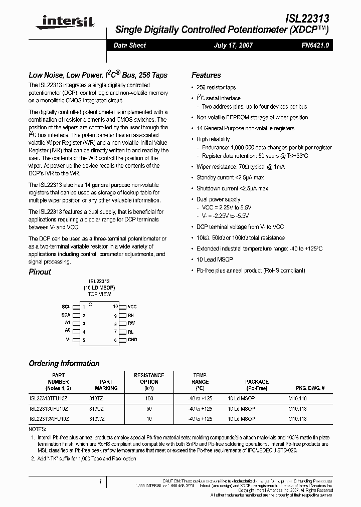 ISL22313UFU10Z_4957753.PDF Datasheet
