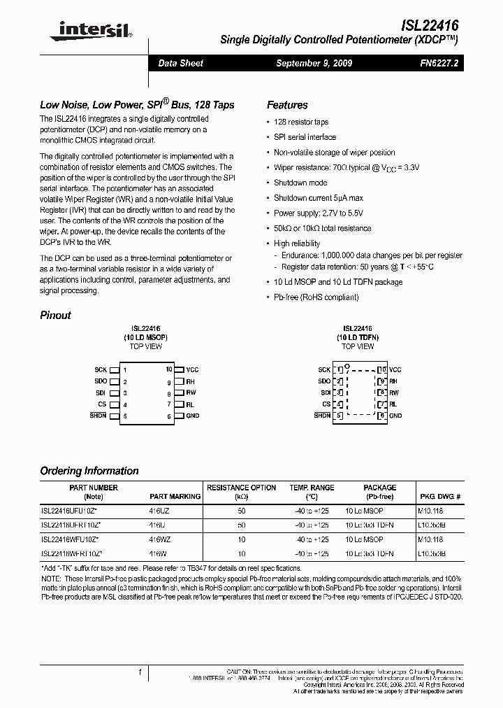 ISL22416UFU10Z_4957755.PDF Datasheet