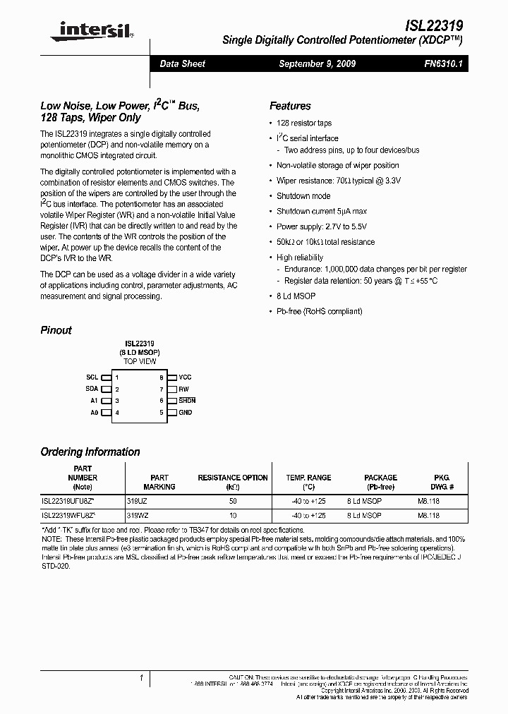 ISL22319UFU8Z_4957757.PDF Datasheet