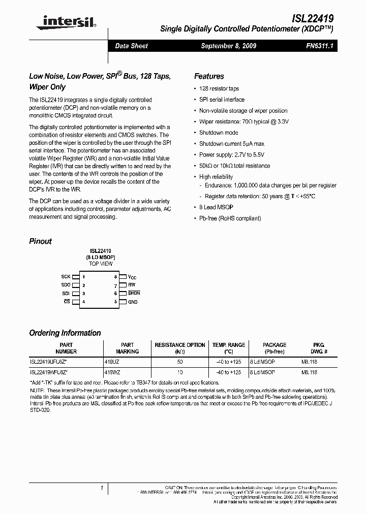ISL22419UFU8Z_4957758.PDF Datasheet