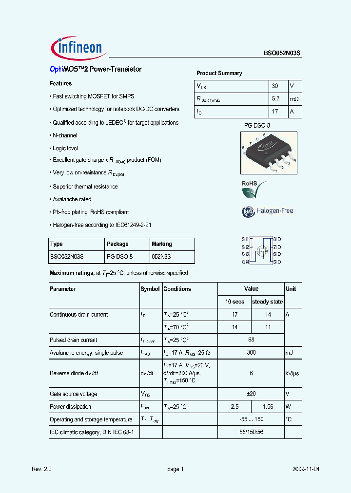 BSO052N03S09_4961832.PDF Datasheet