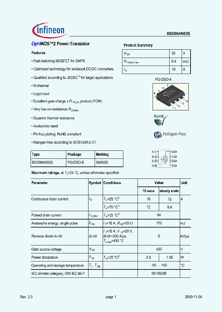 BSO064N03S09_4961833.PDF Datasheet