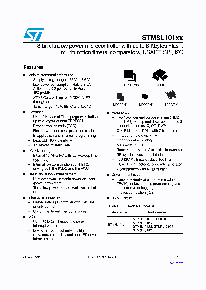 STM8L101G2T3_4962301.PDF Datasheet