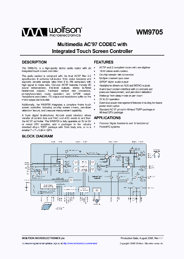 WM9705SEFLRV_4963776.PDF Datasheet