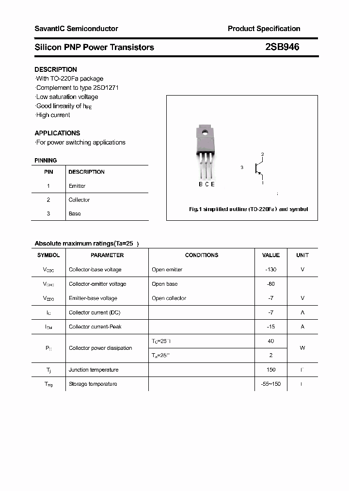 2SB946_4966224.PDF Datasheet